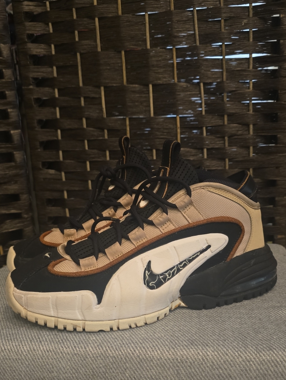 Nike Air Max Penny 1 Rattan-Black-White Sneakers Size 6Y DZ5311-200